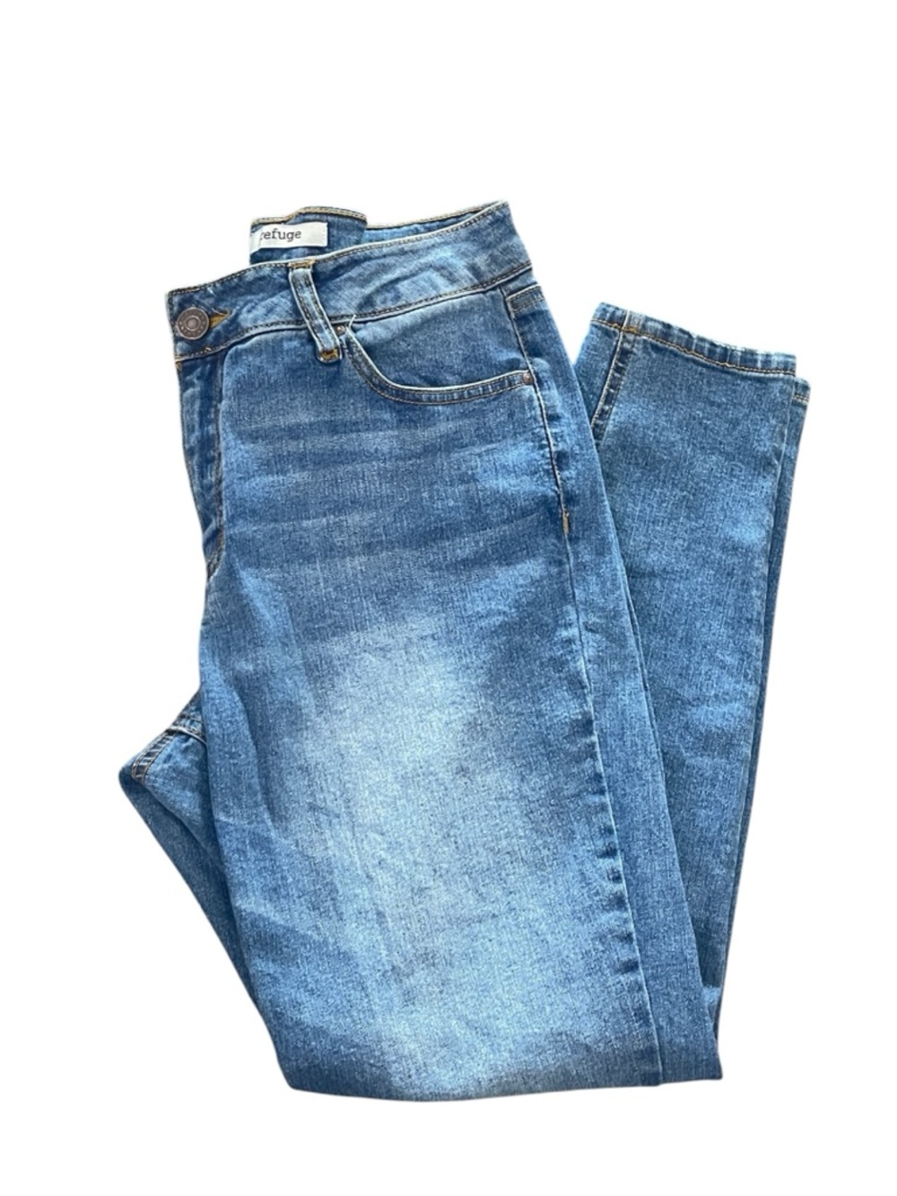 Refuge Blue med wash straight leg Jeans